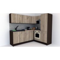 Bucatarie de Colt GENA NEW 5 DR. 170-220, Cu Corp de Cuptor, Wenge / Decor K002